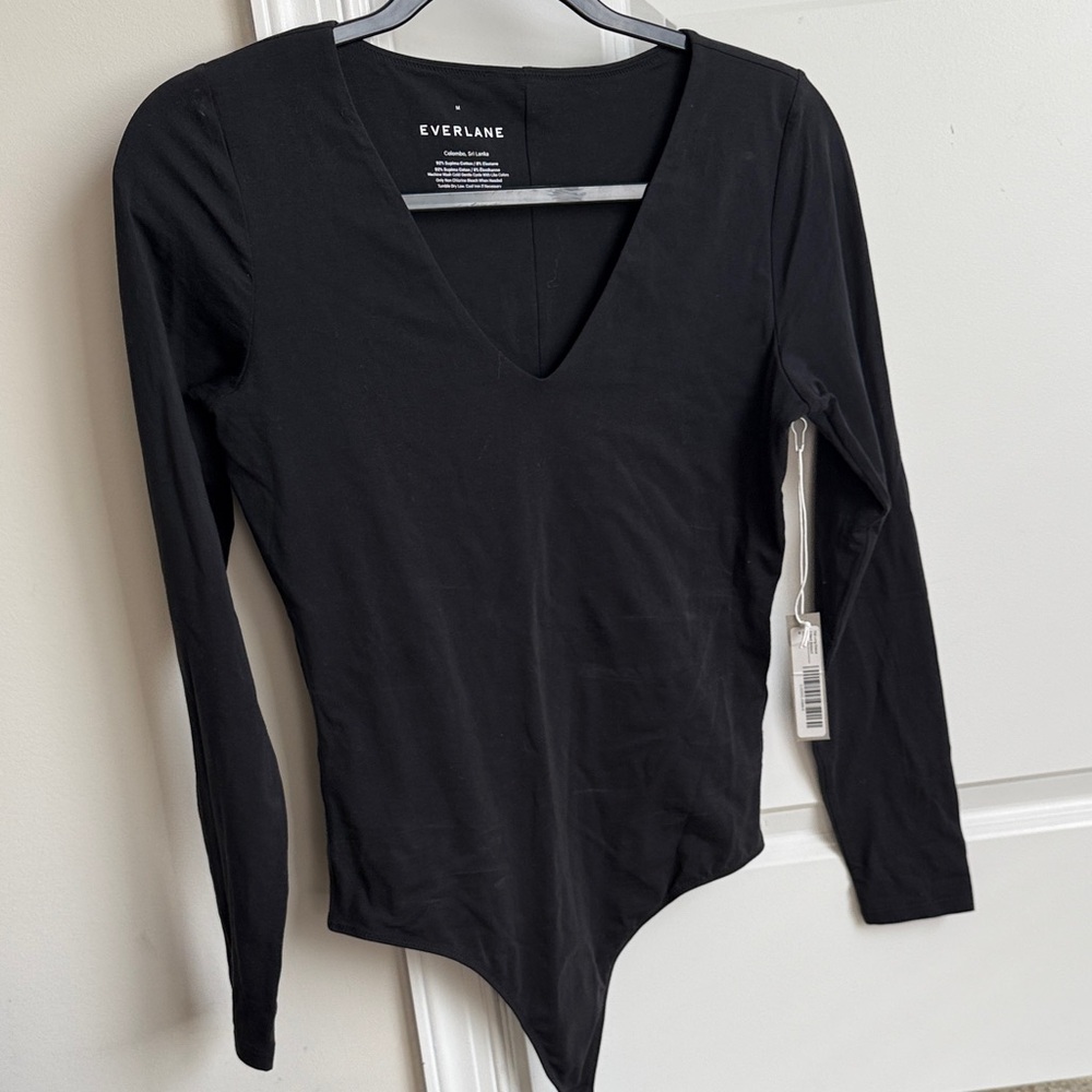 Everlane Black Long Sleeve Bodysuit